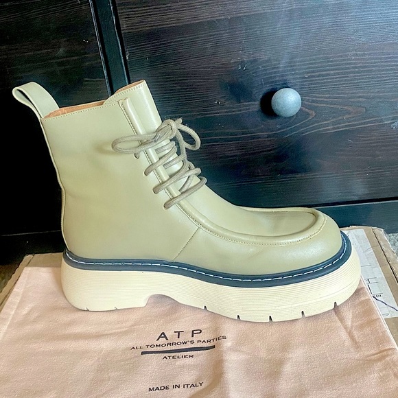 ATP Atelier | Lomello Chunky Boots in Sage Green Leather - Picture 5 of 7